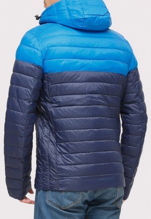Мужская осенняя весенняя спортивная куртка стеганная темно-синего цвета 1853TS