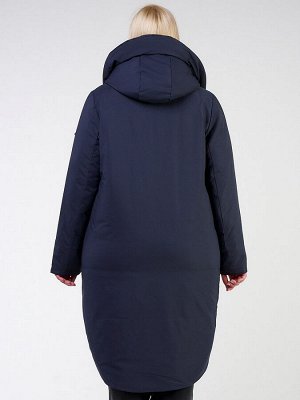 Куртка зимняя женская классическая темно-синего цвета 118-932_15TS