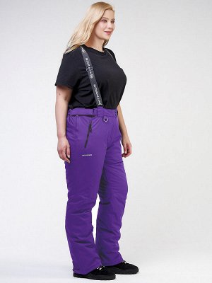 Женские зимние горнолыжные брюки большого размера фиолетового цвета 1878F