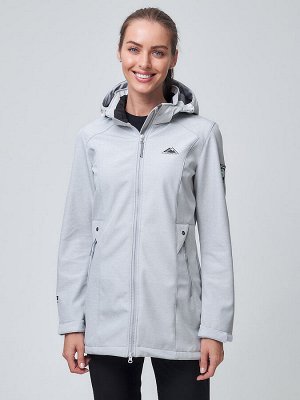 Женский осенний весенний костюм спортивный softshell светло-серого цвета 02037SS