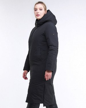 Женская зимняя классика куртка большого размера черного цвета 112-919_701Ch