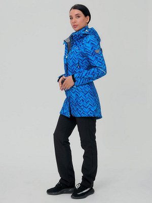 Женский осенний весенний костюм спортивный softshell синего цвета 019221S