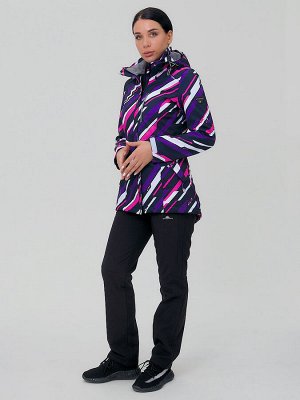 Женский осенний весенний костюм спортивный softshell фиолетового цвета 01923-1F