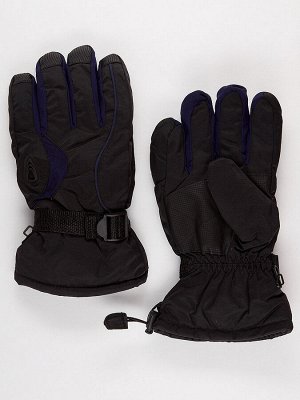 Мужские зимние горнолыжные перчатки темно-синего цвета 975TS