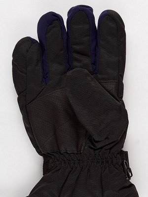 Мужские зимние горнолыжные перчатки темно-синего цвета 975TS