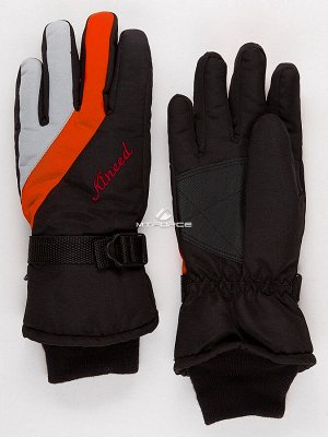 Мужские зимние горнолыжные перчатки оранжевого цвета 970O