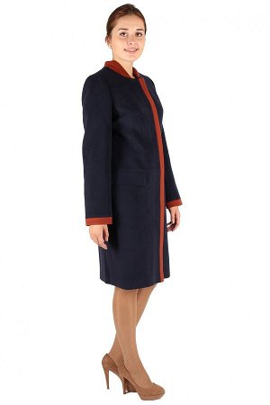 Женское осеннее весеннее пальто темно-синего цвета 288TS