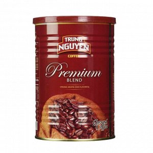 Молотый кофе фирмы «TrungNguyen» «PremiumBlend» со вкусом шоколада Состав: Арабика, Робуста, Катимор, Экцельза Вес: 425 грамм.