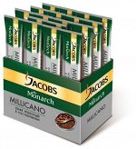 JACOBS MONARCH  STICK MILLICANO кофе натуральный растворимый сублимированный c добавлением жареного молотого, 26 стиков по 1.8грамм