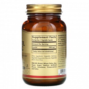 Solgar, Инозитол, 500 мг, 100 растительных капсул
