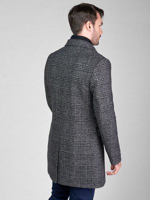 2061У M BLACK GREY CHEK/ Пальто мужское