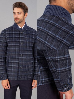 2073У S DK. NAVY BLUE CHECK/ Пальто мужское