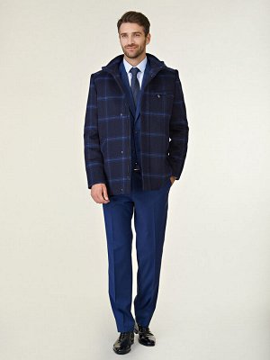 2082 s dk navy check/ пальто мужское