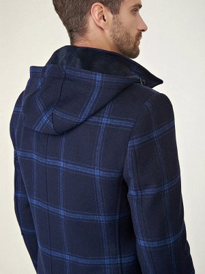 2082 s dk navy check/ пальто мужское