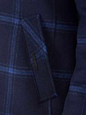 2082 s dk navy check/ пальто мужское