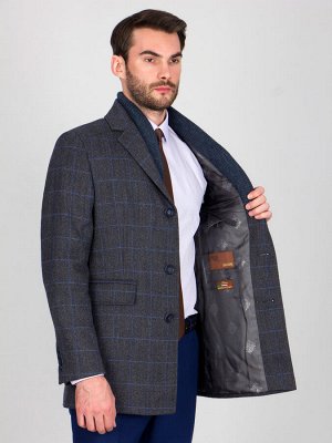 2068-3 S DK GREY CHECK/ Пальто мужское