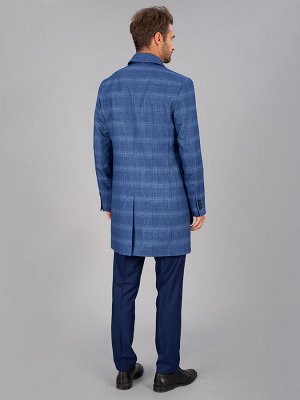 5040 M NAVY CHECK/ Пальто мужское