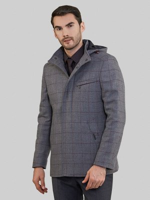 2082 s grey check lux/ пальто мужское