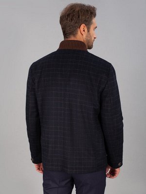 2073У S DK. NAVY WITH CHECK/ Пальто мужское