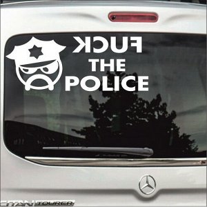 Наклейка kcuf the police