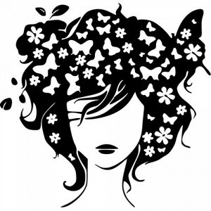Девушка с волосами из бабочек