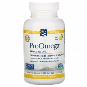 Nordic Naturals, ProOmega, лимон, 1000 мг, 120 мягких таблеток