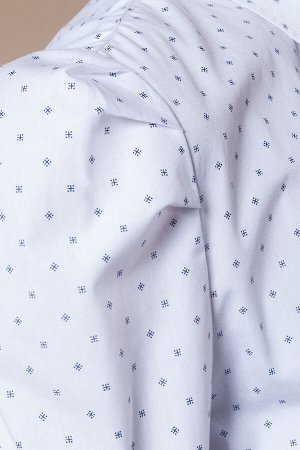 Блузка из хлопка с мелким рисунком и актуальными защипами по окату рукава., D29.683