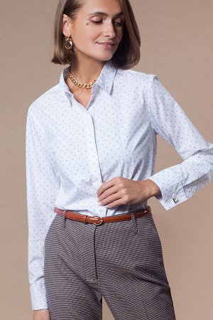 Классическая рубашка с актуальным манжетом под запонки, с запонками высокого качества в подарок., D29.682