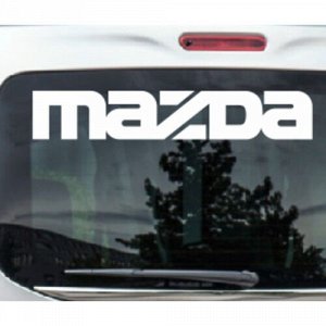 Mazda Чтобы узнать размеры наклейки, воспользуйтесь пожалуйста кнопкой "Задать вопрос организатору". Цвета одноцветных наклеек: белый, черный, розовый, красный, бордовый, оранжевый, желтый, зеленый, г
