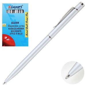 Ручка перо "Luxor Sleek" 0.8мм, синяя, корпус серый металлик арт. 8451