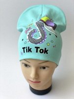 Шапка трикотажная &quot;Tik Tok&quot; бирюзового цвета