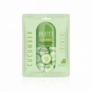 JIGOTT. Ампульная тканевая маска с экстрактом ОГУРЦА, CUCUMBER REAL AMPOULE MASK, 27 мл