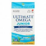 Nordic Naturals, Ultimate Omega Junior, для детей от 6 до 12 лет, со вкусом клубники, 680 мг, 90 мини-капсул