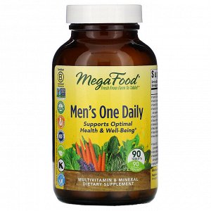 MegaFood, Men&#x27 - s One Daily, витамины для мужчин, без железа, 90 таблеток