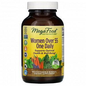 MegaFood, Women Over 55, мультивитамины для женщин старше 55 лет, для приема один раз в день, 90 таблеток