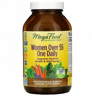 MegaFood, комплекс витаминов и микроэлементов для женщин старше 55 лет, для приема один раз в день, 120 таблеток