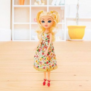 Кукла модная "Дина" в цветном платье
