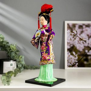 Кукла коллекционная "Китаянка в национальном платье с опахалом" 32х12,5х12,5 см