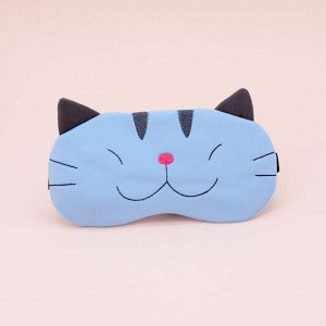 Маска для сна гелевая "Sly cat", blue