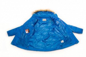 Куртка пуховая женская (голубой/красный)