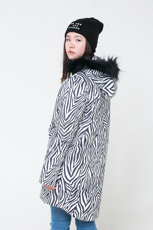Пальто(Осень-Зима)+girls (темно-серый, зебра)
