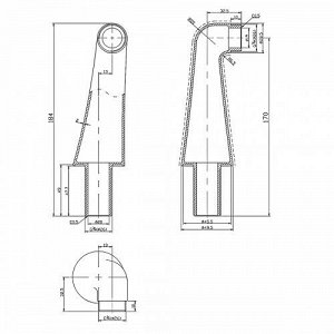 LM8558CR Комплект переходников 3/4'x3/4'х136 мм 2 шт для установки смесителя на борт ванны, хром