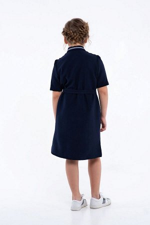Синее школьное платье, модель 0156