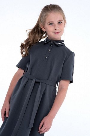 Серое школьное платье, модель 0156