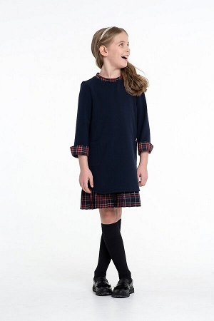 Синее школьное платье, модель 0139