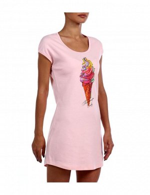 Платье домашнее "мороженое" розовый
