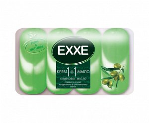 Туалетное крем-мыло "EXXE" 1+1 "Оливковое масло" 4шт*90г (ЗЕЛЕНОЕ)