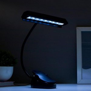 Лампа настольная 16039/1 LED 1.5Вт от батареек 3АА USB черный 21х9.5х34см