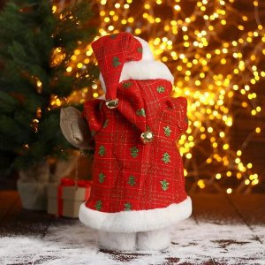 Дед Мороз "В красной шубе с подарками" двигается, 23х40 см