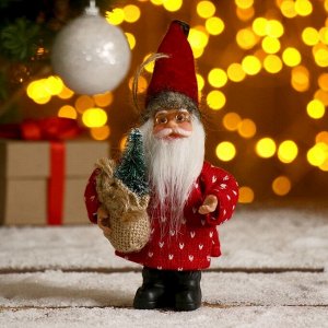 Дед Мороз "В красном с мешком" 10*14 см
